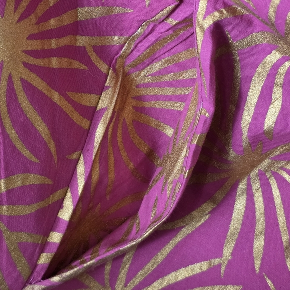 NWT Gretchen Scott Designs Women's Pink Metallic Starburst Cotton Dress Small - Picture 8 of 8